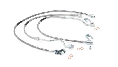 Rough Country - ROUGH COUNTRY BRAKE LINES | STAINLESS | FR & RR | 4-6 INCH LIFT | FORD SUPER DUTY (99-04)