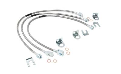 Rough Country - ROUGH COUNTRY JEEP FRONT & REAR STAINLESS STEEL BRAKE LINES | 4-6IN LIFTS (XJ/YJ/TJ)