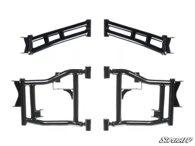 SuperATV - SUPERATV POLARIS GENERAL HIGH CLEARANCE 1.5" REAR OFFSET A-ARMS | BLACK