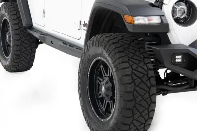 Rough Country - ROUGH COUNTRY ROCK SLIDERS HEAVY DUTY L 4-DOOR | JEEP WRANGLER JL (21-24)/WRANGLER UNLIMITED (18-24)