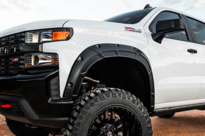 Rough Country - ROUGH COUNTRY DEFENDER POCKET FENDER FLARES CHEVY SILVERADO 1500 2WD/4WD (19-22)