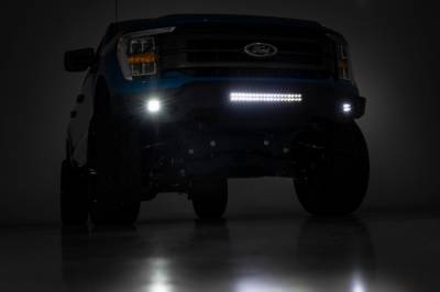 Rough Country - ROUGH COUNTRY HIGH CLEARANCE FRONT BUMPER LED LIGHTS & SKID PLATE | FORD F-150 (21-22)
