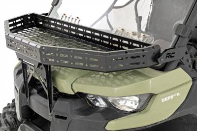 Rough Country - ROUGH COUNTRY FRONT CARGO RACK BLACK SERIES LED | 6" LIGHT | SLIME LINE | CAN-AM DEFENDER (16-22)
