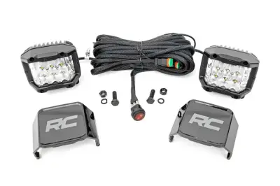 Rough Country - ROUGH COUNTRY CHROME SERIES LED LIGHT PAIR 3 INCH | WIDE ANGLE OSRAM