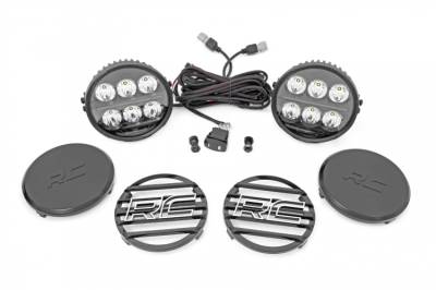 Rough Country - ROUGH COUNTRY BLACK SERIES LED LIGHT PAIR AMBER DRL | 6.5 INCH | ROUND
