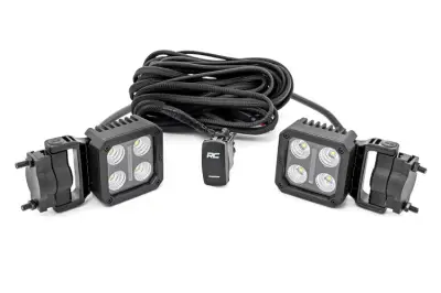 Rough Country - ROUGH COUNTRY LED LIGHT PAIR 2 INCH SQUARE | FLOOD | SWIVEL MOUNT