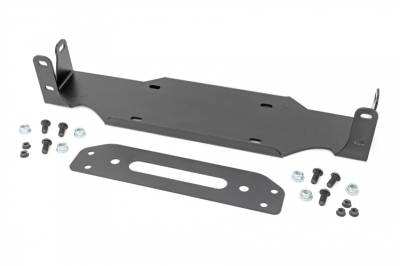Rough Country - ROUGH COUNTRY WINCH MOUNTING PLATE MODULAR STEEL OE BUMPER | JEEP WRANGLER JL (18-23)