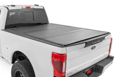 Rough Country - ROUGH COUNTRY Hard Tri-Fold Flip Up Bed Cover 6'10" Bed | Ford Super Duty (17-23)
