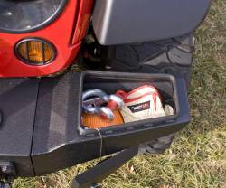 Rugged Ridge - Storage Ends, XHD Front Bumper, Textured Black, Jeep Wrangler (JK) 07-15    -11540.22 - Image 1