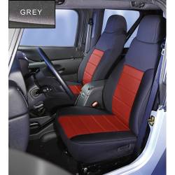 Neoprene Seat Cover, Rugged Ridge, Fronts (Pair), Gray, 91-95 YJ Wrangler   -13211.09