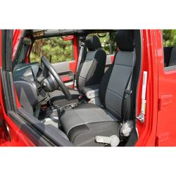 Seat Cover Front Black / Gray Jeep Wrangler JK 07-10 With Abs Flap   -13214.09