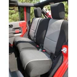 Seat Cover Rear 4-Door Jeep Wrangler JK 07-15 Black / Gray   -13264.09