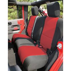 Seat Cover Rear 4-Door Jeep Wrangler JK 07-15 Black / Red   -13264.53