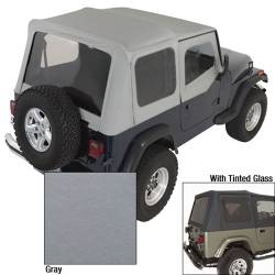 Soft Top, Rugged Ridge, Factory Replacement With Door Skins, Tinted Windows, 88-95 YJ Wrangler, Charcoal    -13702.09