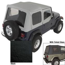 Xhd Replacement Soft Top W / Door Skins, Tinted Windows, 88-95 YJ Wrangler, Black Den, 30 Mil Glass     -13722.15