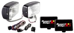 Off Road Fog Light Kit, Pair Of Lights W/ Wiring Harness, 5X7 Black, 100W, Rugged Ridge -15207.55