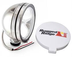 Off Road Fog Light, 6-In Round Stainless Steel, 100W, Rugged Ridge, Single Light -15208.01