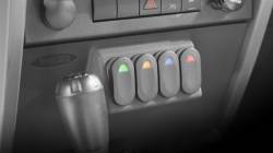 Lower Switch Panel Kit, Rugged Ridge, Jeep Wrangler JK 2007-2010 With Automatic Transmission. Includes Switch Pod And Four Rocker Switches   -17235.85
