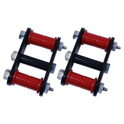 1" Lift Heavy Duty Shackle Pair, 76-86 CJ Front, Greasable With Red Bushings 18265.08