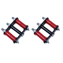 1" Lift Heavy Duty Shackle Pair, 76-86 CJ Rear, Greasable With Red Bushings 18265.12