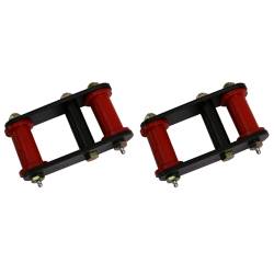 1" Lift Heavy Duty Shackle Pair, 87-95 Jeep Wrangler YJ Front, Greasable With Red Bushings 18265.16