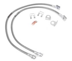 Brakes & Accessories - Jeep Wrangler YJ 87-95 - Rough Country - Rough Country Jeep Wranlger YJ / TJ / Cherokee XJ Stainless Steel Brake Lines Front - 89702