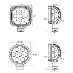 VISION X Lighting - Vision X 4" ROUND UTILITY MARKET XTREME BLACK 7 5W LED'S 10, 40 OR 60 DEGREE      -XIL-UMX40 - Image 3