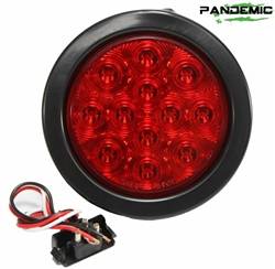 Pandemic - Universal 4" RED or CLEAR LENSE LED TAIL LIGHT Includes 1 light with SUPER BRIGHT red LED's, and Rubber Grommet Flange - DOT APPROVED STOP / TURN /TAIL LIGHT - Image 2