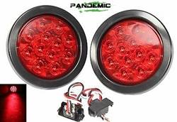Pandemic - Universal 4" RED or CLEAR LENSE LED TAIL LIGHTS - Includes 2 lights with SUPER BRIGHT red LED's, and Rubber Grommet Flanges - DOT APPROVED STOP / TURN /TAIL LIGHTS - Image 2