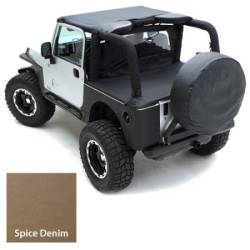 Smittybilt - Tonneau Cover For OEM Soft Top W/Channel Mount 92-95 Wrangler YJ Denim Spice Smittybilt - Image 1