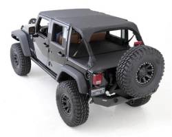 Tonneau Cover For OEM Soft Top W/Channel Mount 07-Pres Wrangler JK 4DR Black Diamond Smittybilt
