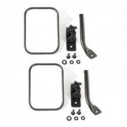 STUBBY TRAIL MIRROR, RECTANGULAR PAIR, TXT BLK; 97-17 JEEP WRANGLER TJ / JK - 11025.22