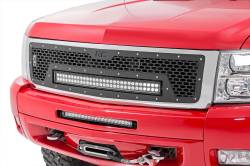 Rough Country CHEVROLET MESH GRILLE W/30IN DUAL ROW BLACK SERIES LED (07-13 SILVERADO 1500) - 70196 