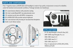 PRO COMP - Pro Comp Explorer Lighting 7 Inch Round LED Headlamp Replacement - Pair (Clear) | NEW PRODUCTION - 76402P - Image 4