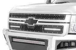 Rough Country - Rough Country CHEVY MESH GRILLE W/ DUAL 12IN BLACK SERIES LEDS (11-14 SILVERADO HD) - 70155 - Image 3