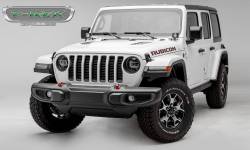 T-Rex Grilles - T REX Jeep Wrangler JL - Billet Series - 3/8" Thick Round Billet Stock - Insert Bolts-On Behind Factory Grille - Black Powder Coat Finish - 6204941 - Image 3
