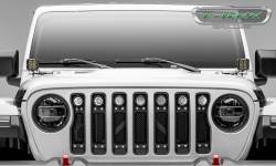 T-Rex Grilles - T REX Jeep Wrangler JL - Torch Series w/ (7) 2" Round LED Lights - 1 Piece Frame & Formed Wire Mesh - Insert Bolts-On Behind Factory Grille - 6314931 - Image 5