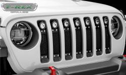 T-Rex Grilles - T REX Jeep Wrangler JL - Torch Series w/ (7) 2" Round LED Lights - 1 Piece Frame & Formed Wire Mesh - Insert Bolts-On Behind Factory Grille - 6314931 - Image 6