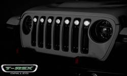 T-Rex Grilles - T REX Jeep Wrangler JL - Torch Series w/ (7) 2" Round LED Lights - 1 Piece Frame & Formed Wire Mesh - Insert Bolts-On Behind Factory Grille - 6314931 - Image 7