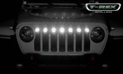 T-Rex Grilles - T REX Jeep Wrangler JL - Torch Series w/ (7) 2" Round LED Lights - 1 Piece Frame & Formed Wire Mesh - Insert Bolts-On Behind Factory Grille - 6314941 - Image 5