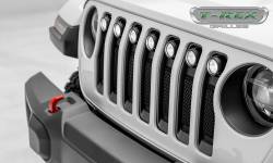 T-Rex Grilles - T REX Jeep Wrangler JL - Torch Series w/ (7) 2" Round LED Lights - 1 Piece Frame & Formed Wire Mesh - Insert Bolts-On Behind Factory Grille - 6314941 - Image 7