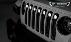 T-Rex Grilles - T REX Jeep Wrangler JL - ZROADZ Series w/ (7) 2" Round LED Lights - 1 Piece Laser Cut Steel - Insert Bolts-On Behind Factory Grille - Z314931 - Image 6