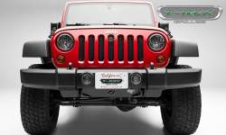T-Rex Grilles - T REX 07-18 Jeep Wrangler JK - Sport Series - Formed Mesh Grille - with Accommodating Hood Lock Outlet - Black - 46482 - Image 2