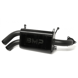 BIKEMAN PERFORMANCE 2016-UP POLARIS RZR XP TURBO | CERAMIC BLACK DOUBLE BARREL SLIP-ON EXHAUST BY BMP | FITS TURBO S