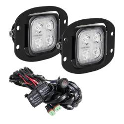 Vision X 3" Flush Mount Kit With (2) Mixed 10° and 20° 4 LED Mini Dura Work Light