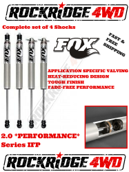 FOX IFP 2.0 PERFORMANCE Series Shocks for 86-92 Jeep Comanchee MJ w/ 2" of Lift *SET OF 4*