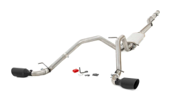 Rough Country - Rough Country DUAL CAT-BACK EXHAUST SYSTEM W/ BLACK TIPS (14-18 GM 1500 | 5.3L) - Image 1