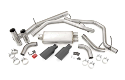 Rough Country - Rough Country DUAL CAT-BACK EXHAUST SYSTEM W/ BLACK TIPS (14-18 GM 1500 | 5.3L) - Image 2