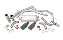 Rough Country - Rough Country DUAL CAT-BACK EXHAUST SYSTEM W/ BLACK TIPS (09-13 GM 1500 | 4.8L / 5.3L) - Image 2