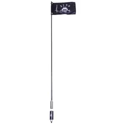 5150 Whips - One (Single) 5150 Whips NO LED Day Time Whip W/ Black Flag & Magnetic Quick Release Base - 4' Length - *MADE IN USA* - Image 1